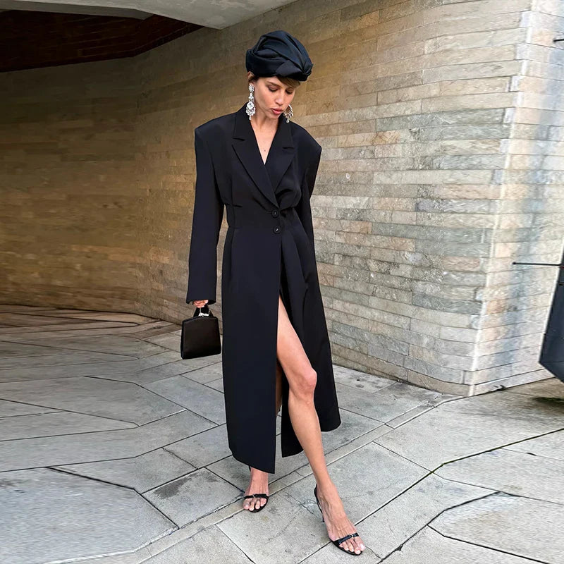 LONG FUR LAPEL COAT