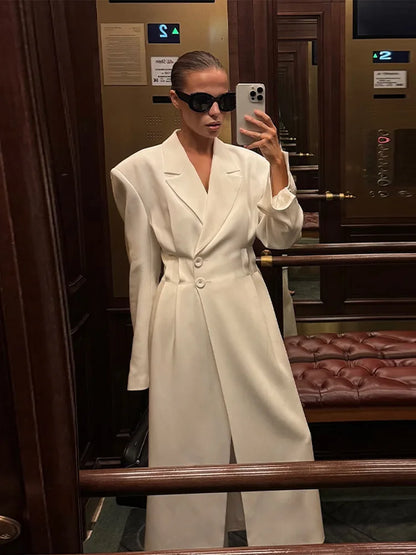LONG FUR LAPEL COAT