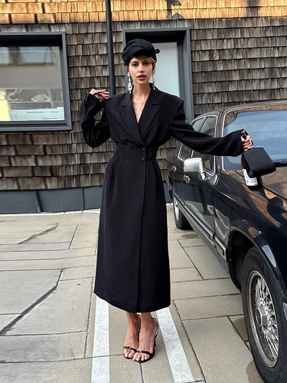 LONG FUR LAPEL COAT