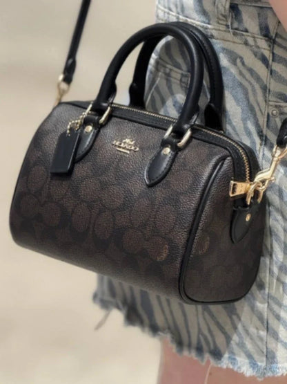 MINI ROWAN SATCHEL BAG IN SIGNATURE CANVAS